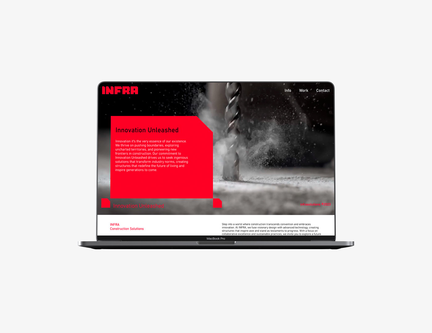Graphic of a close up of a website depicting an Our Projects page with sample project names and dates.