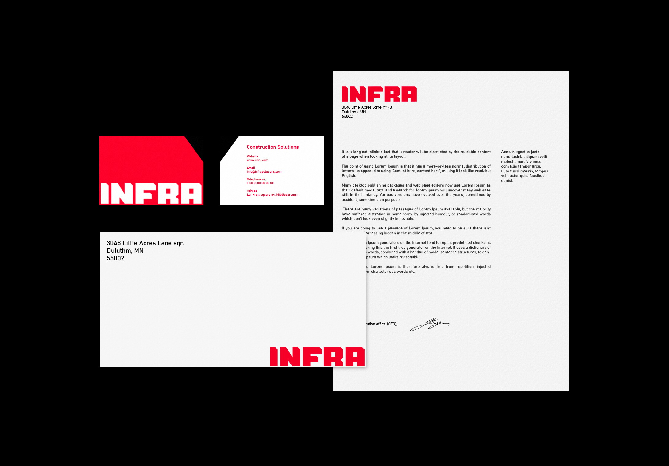 Graphic of a typography specimen showing the alphabet and numerals on top of a dark gray background.